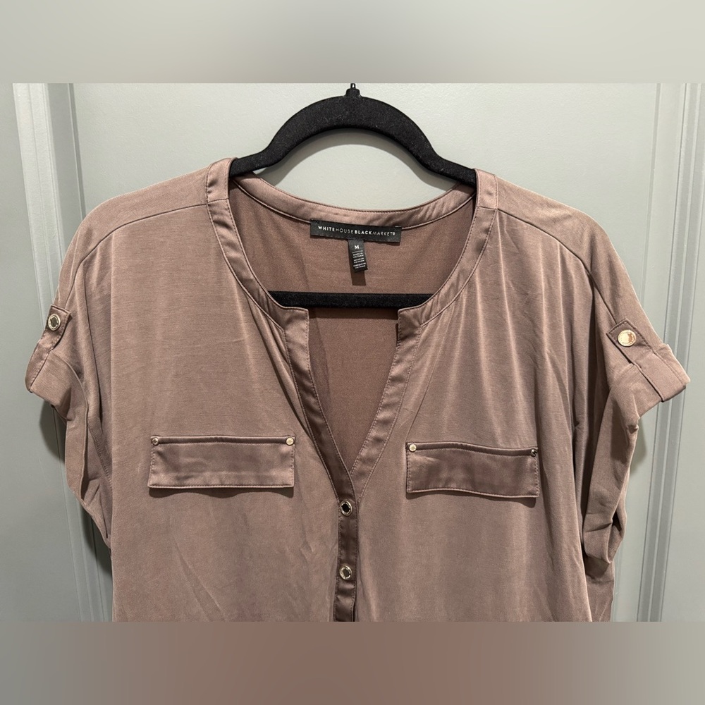 WHBM Utility Button-Down Blouse - Picture 4 of 7